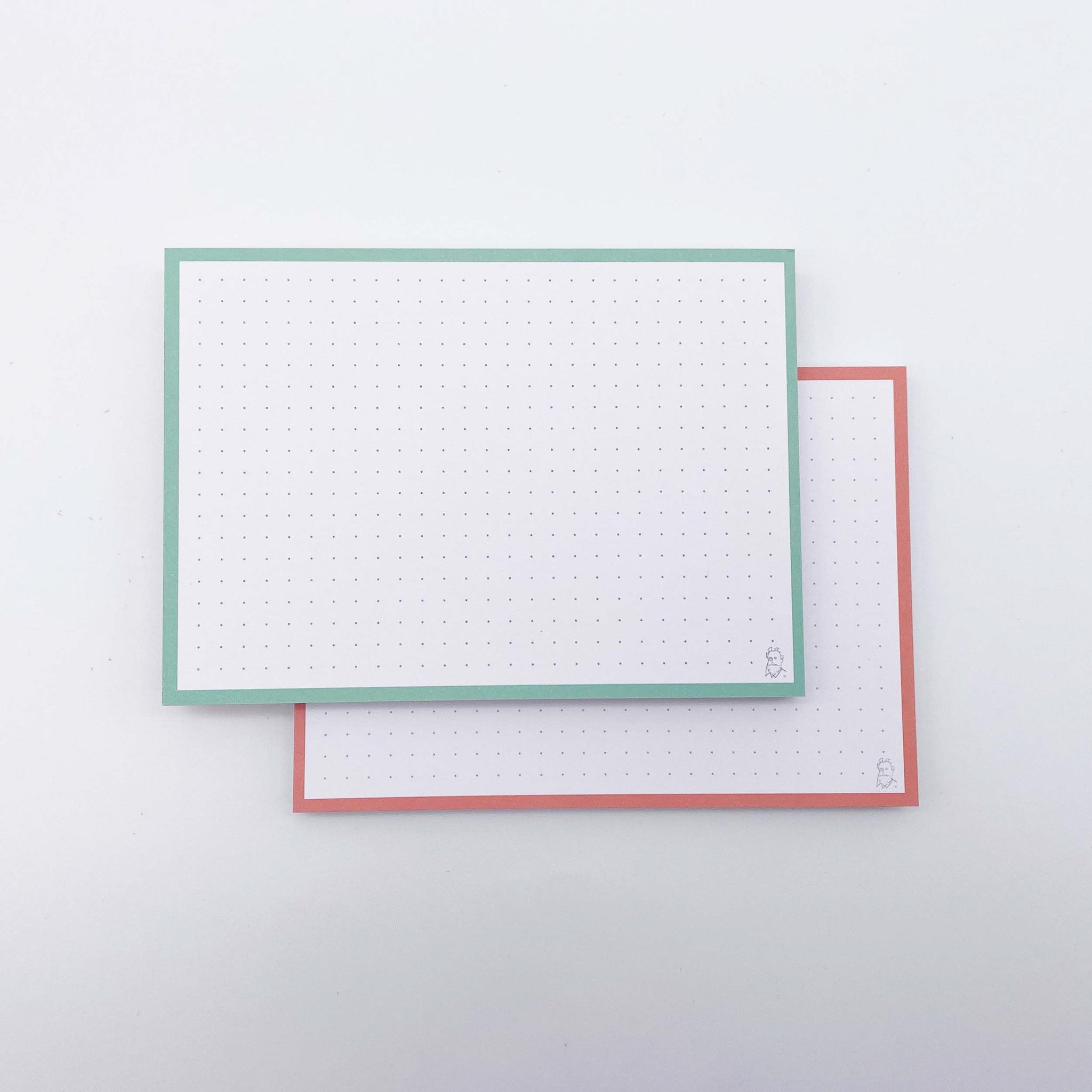 Leitner Flashcards A6 Duo Dotted - Mint-Peach Ice Tea