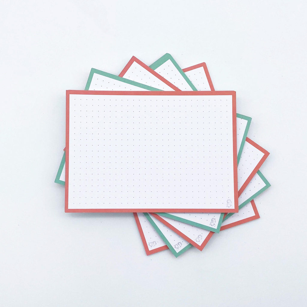 Leitner Flashcards A6 Duo Dotted - Mint-Peach Ice Tea
