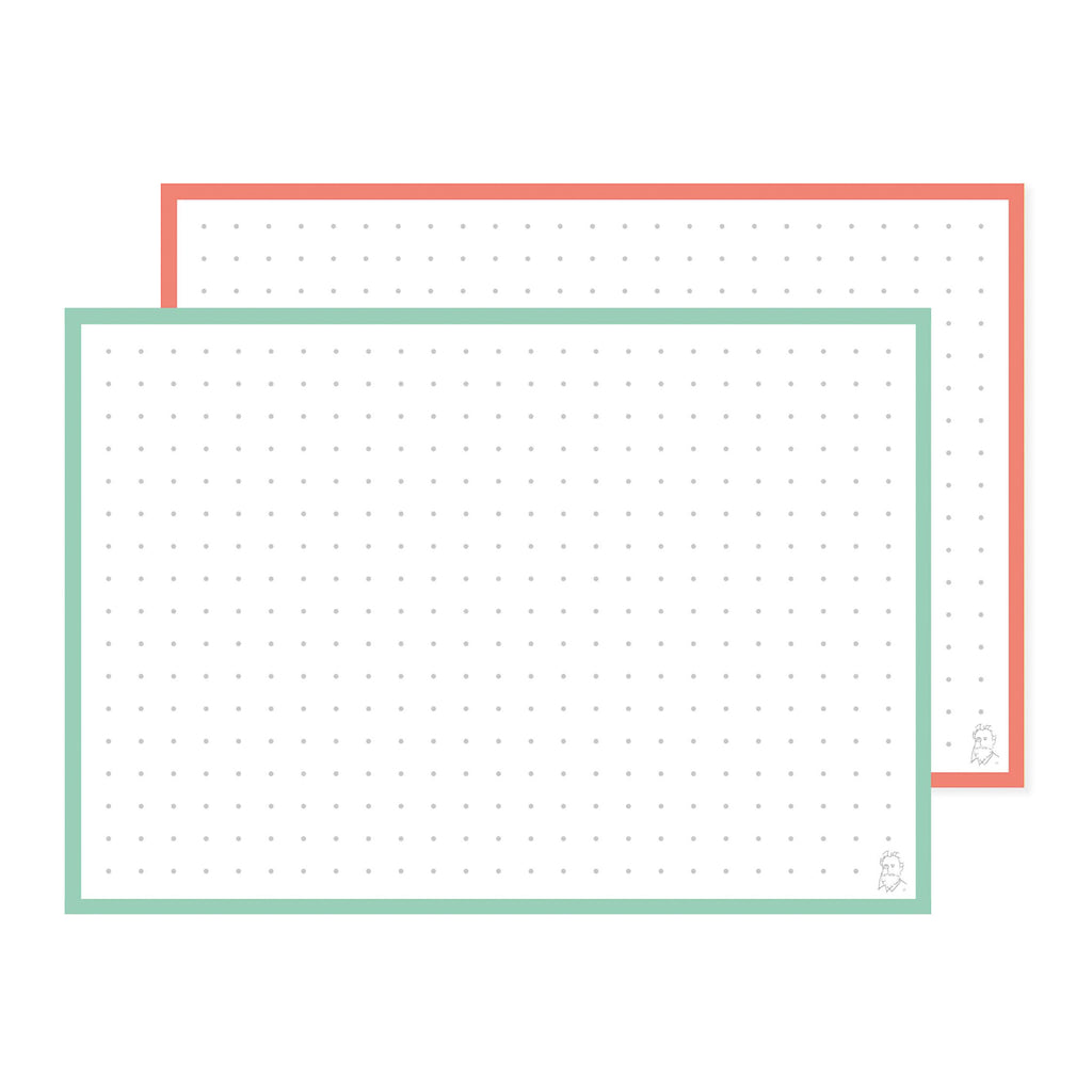 Leitner Flashcards A6 Duo Dotted - Mint-Peach Ice Tea