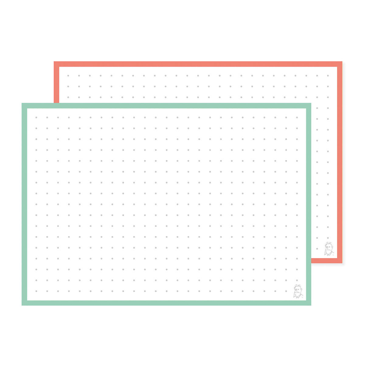 Leitner Flashcards A6 Duo Dotted - Mint-Peach Ice Tea