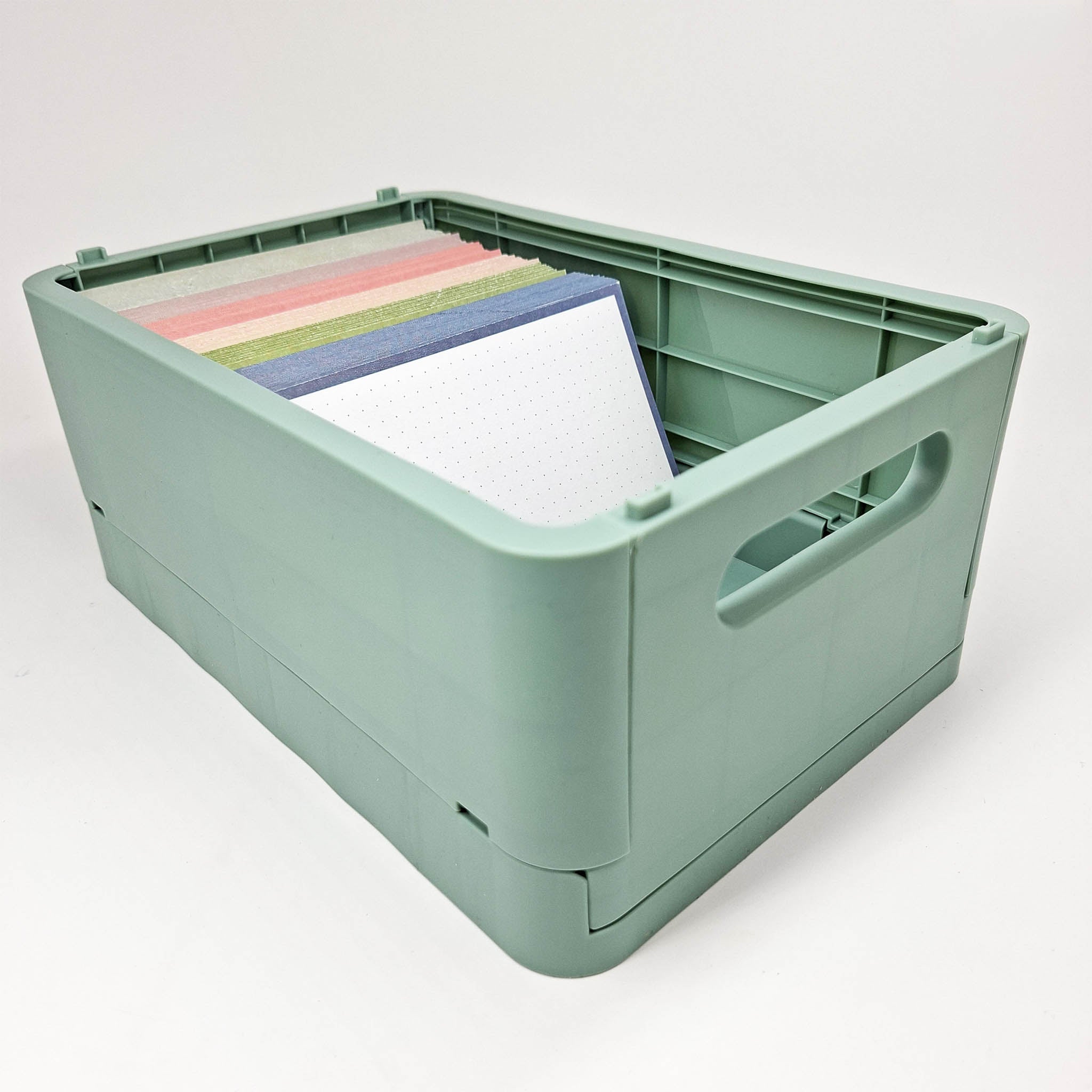 Leitner Flashcards A6 Earth Dotted blue in storage box