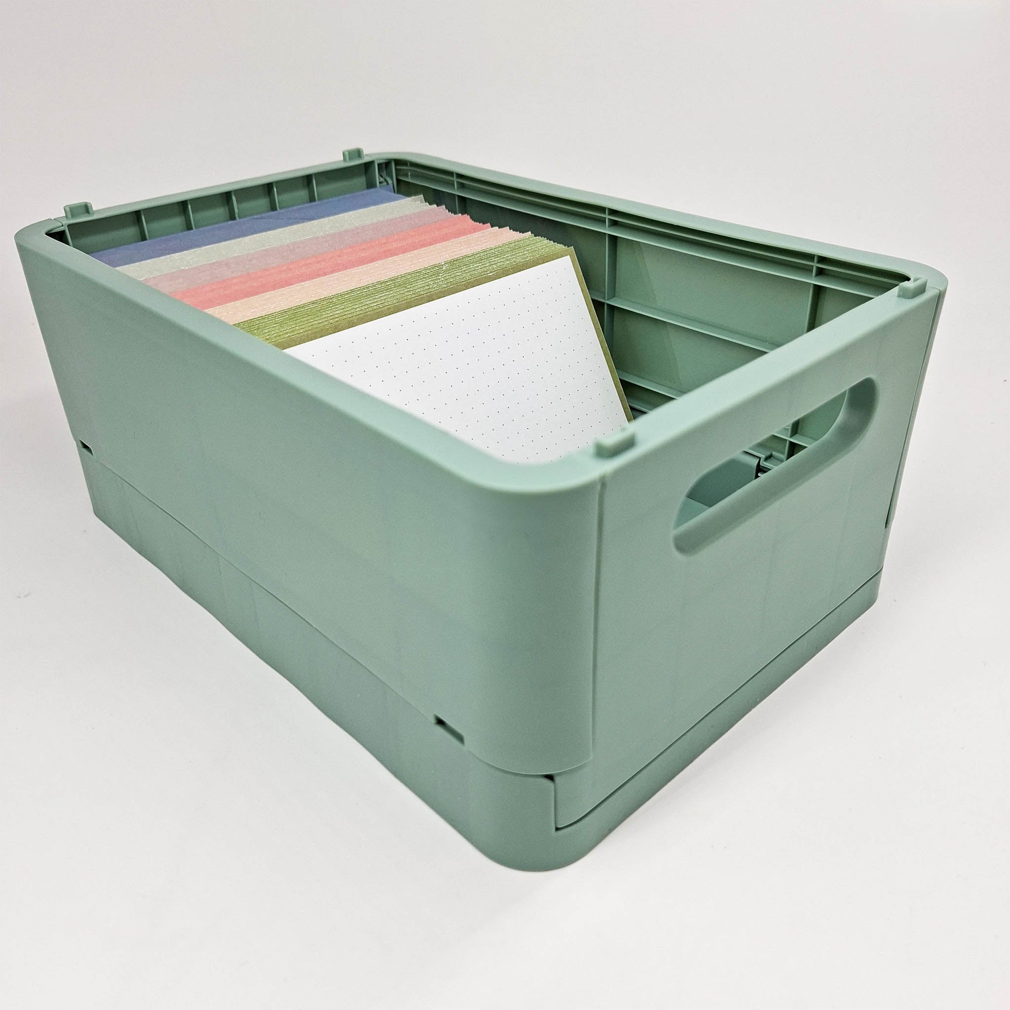 Leitner Flashcards A6 Earth Dotted green in storage box