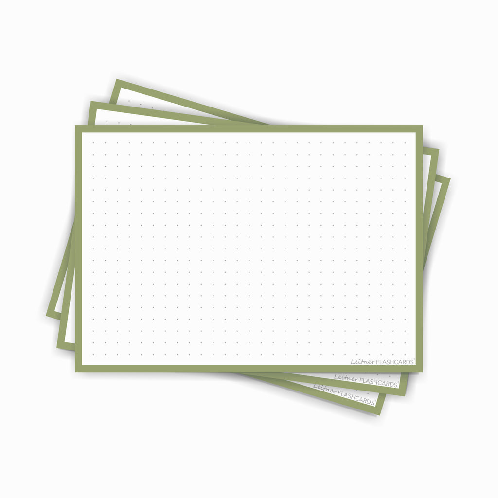 Leitner Flashcards A6 Earth Dotted green