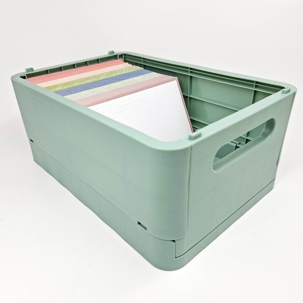 Leitner Flashcards A6 Earth Dotted greige in storage box