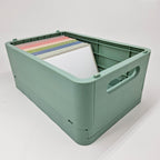 Leitner Flashcards A6 Earth Dotted grey in storage box