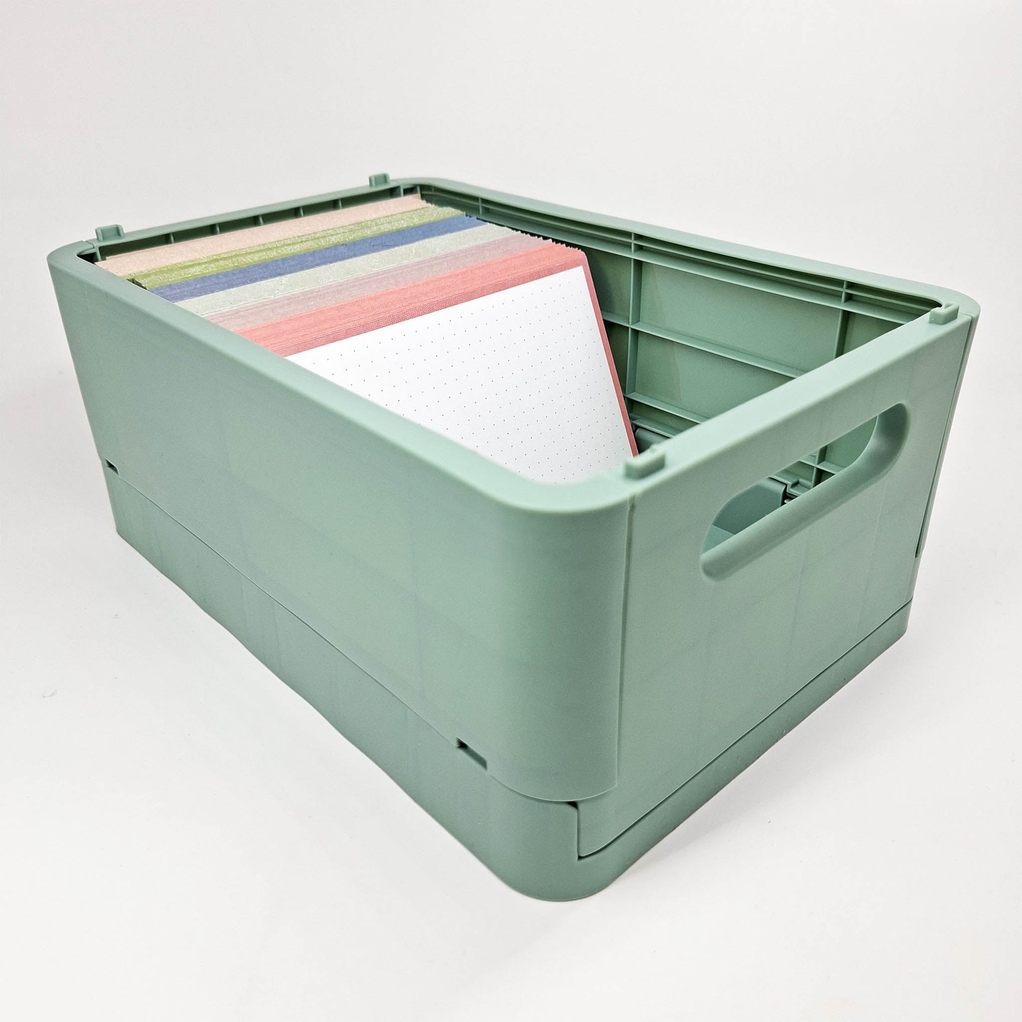 Leitner Flashcards A6 Earth Dotted pink in storage box