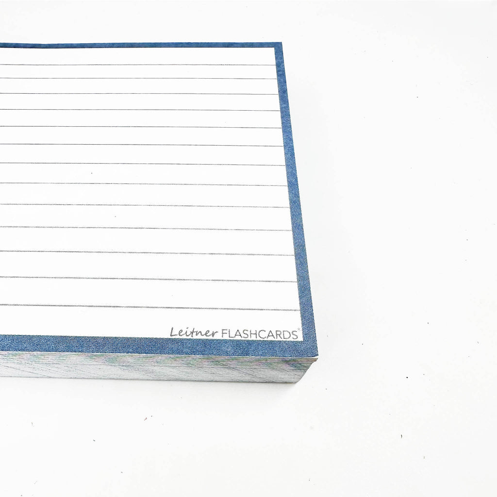 Leitner Flashcards A6 Earth Lined blue 2