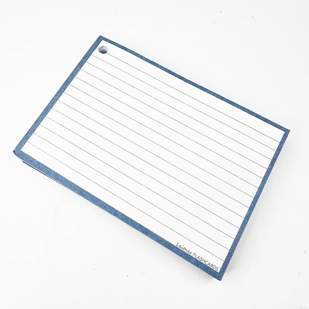 Leitner Flashcards A6 Earth Lined blue 4