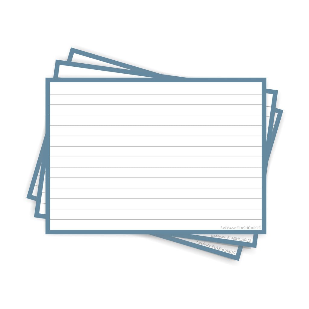 Leitner Flashcards A6 Earth Lined blue