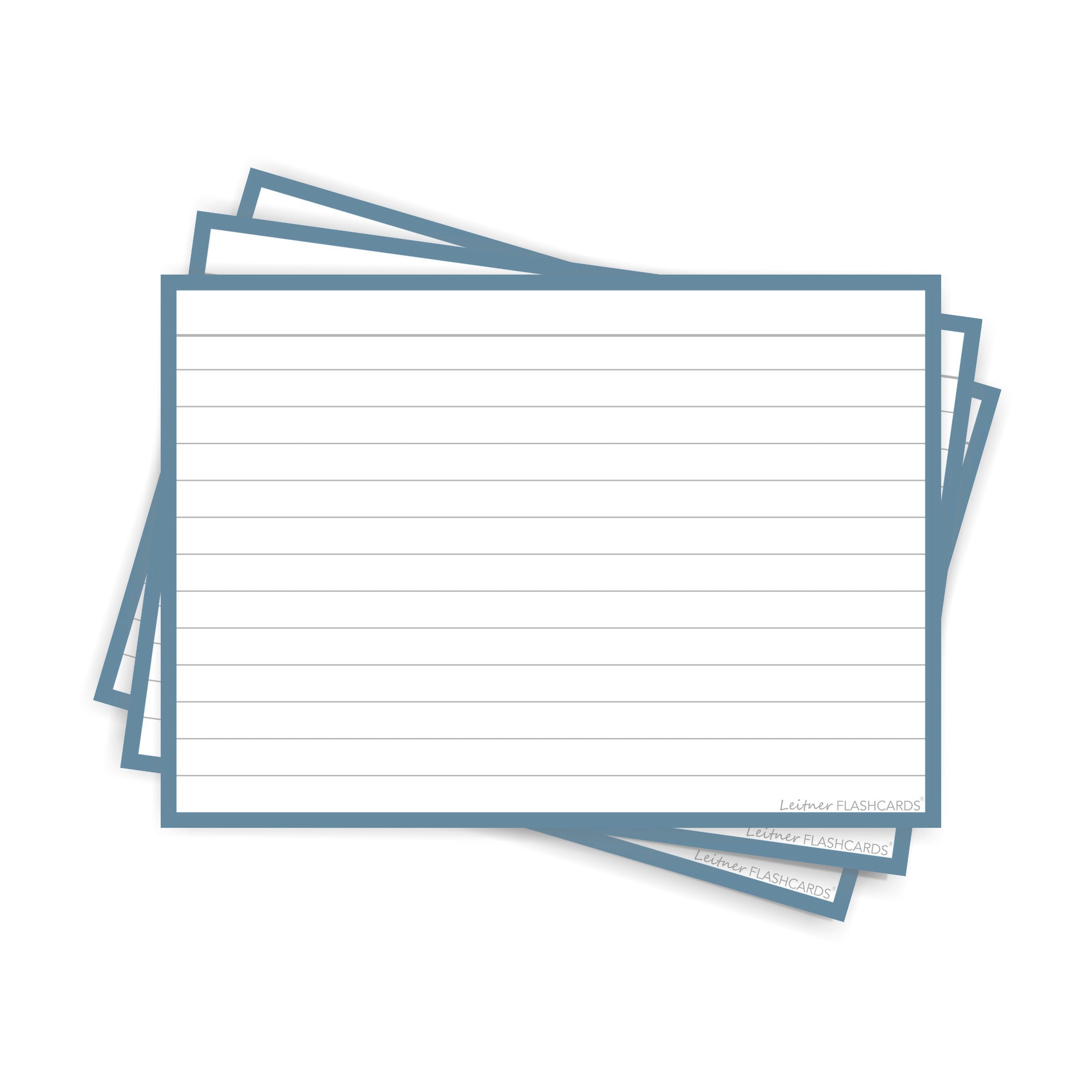 Leitner Flashcards A6 Earth Lined blue