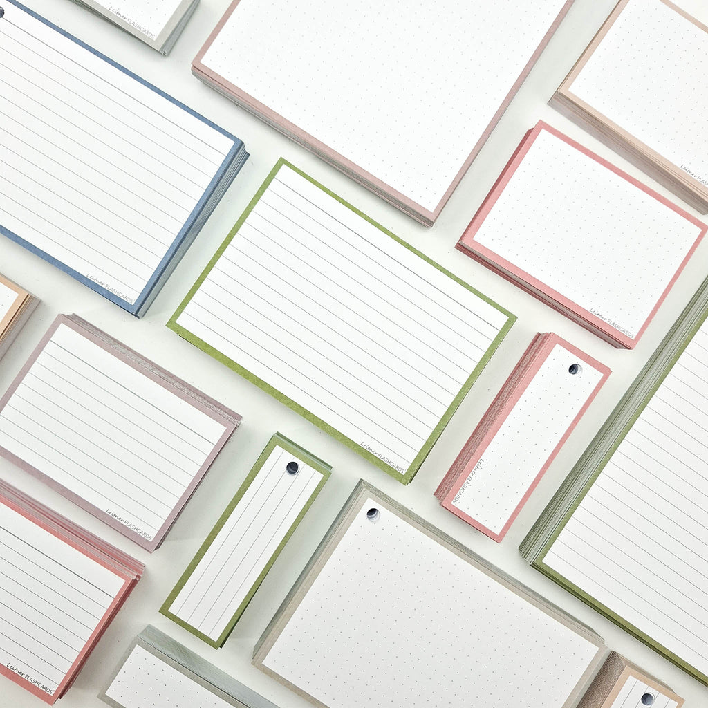Leitner Flashcards A6 Earth Lined green lifestyle