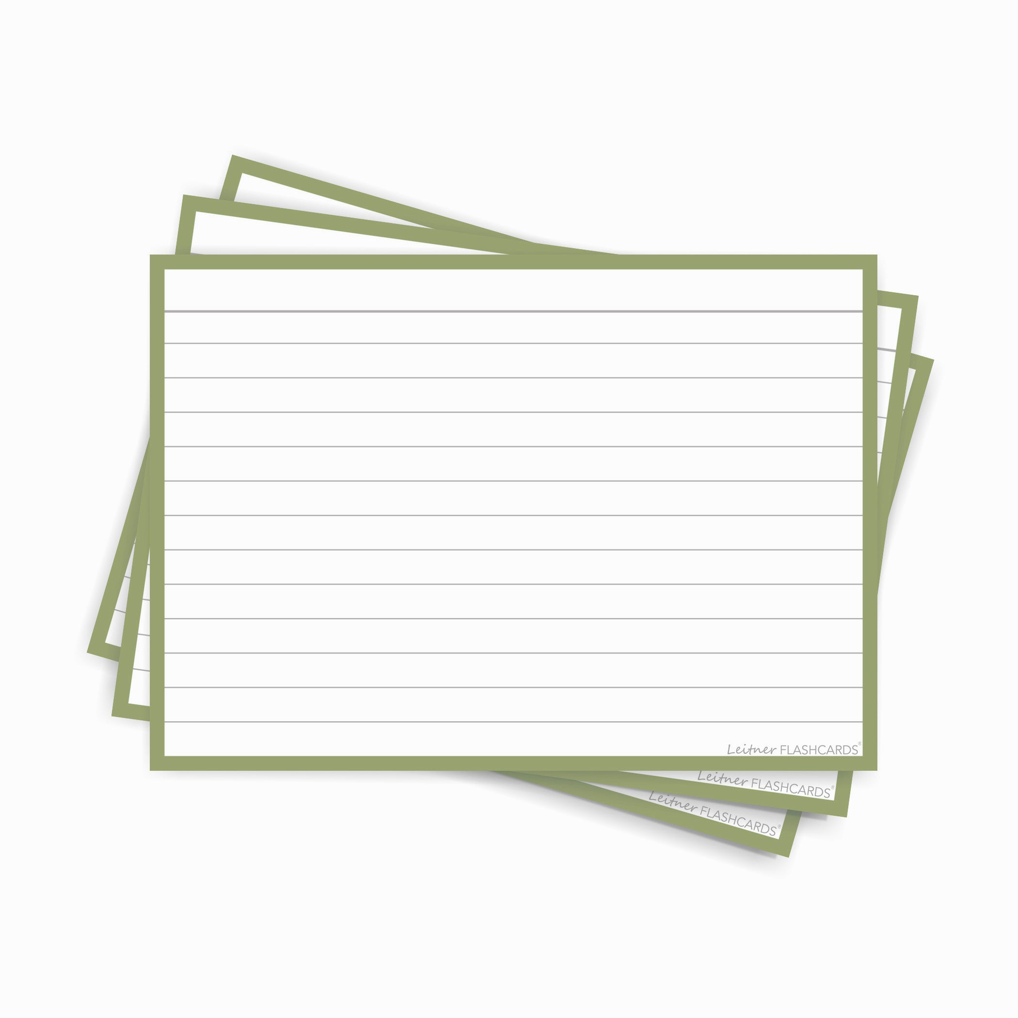 Leitner Flashcards A6 Earth Lined green