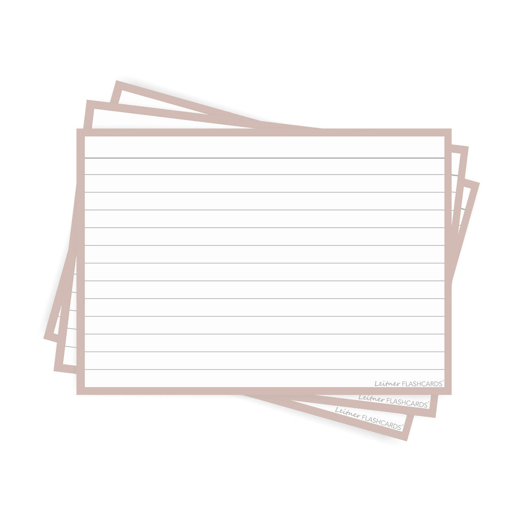 Leitner Flashcards A6 Earth Lined greige