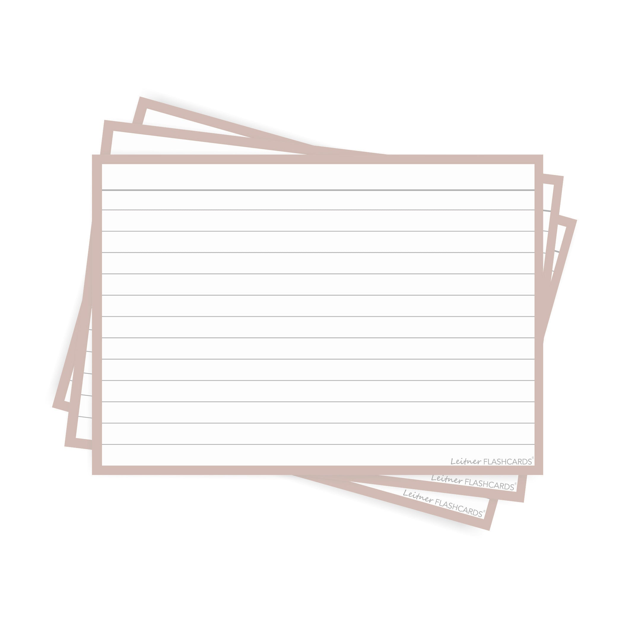 Leitner Flashcards A6 Earth Lined greige