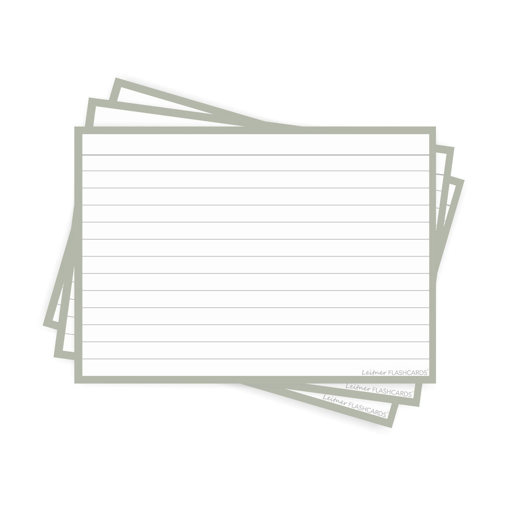 Leitner Flashcards A6 Earth Lined grey
