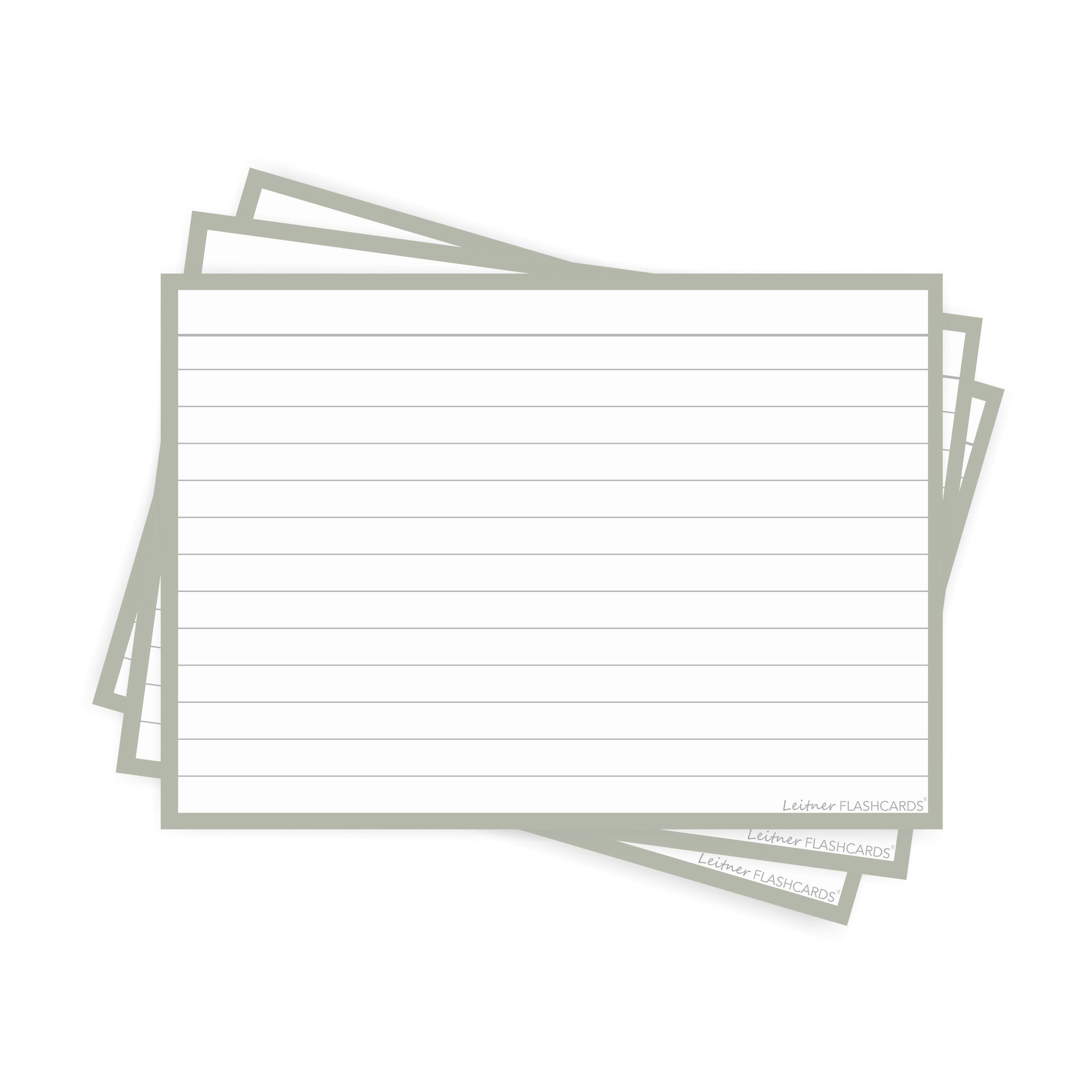 Leitner Flashcards A6 Earth Lined grey