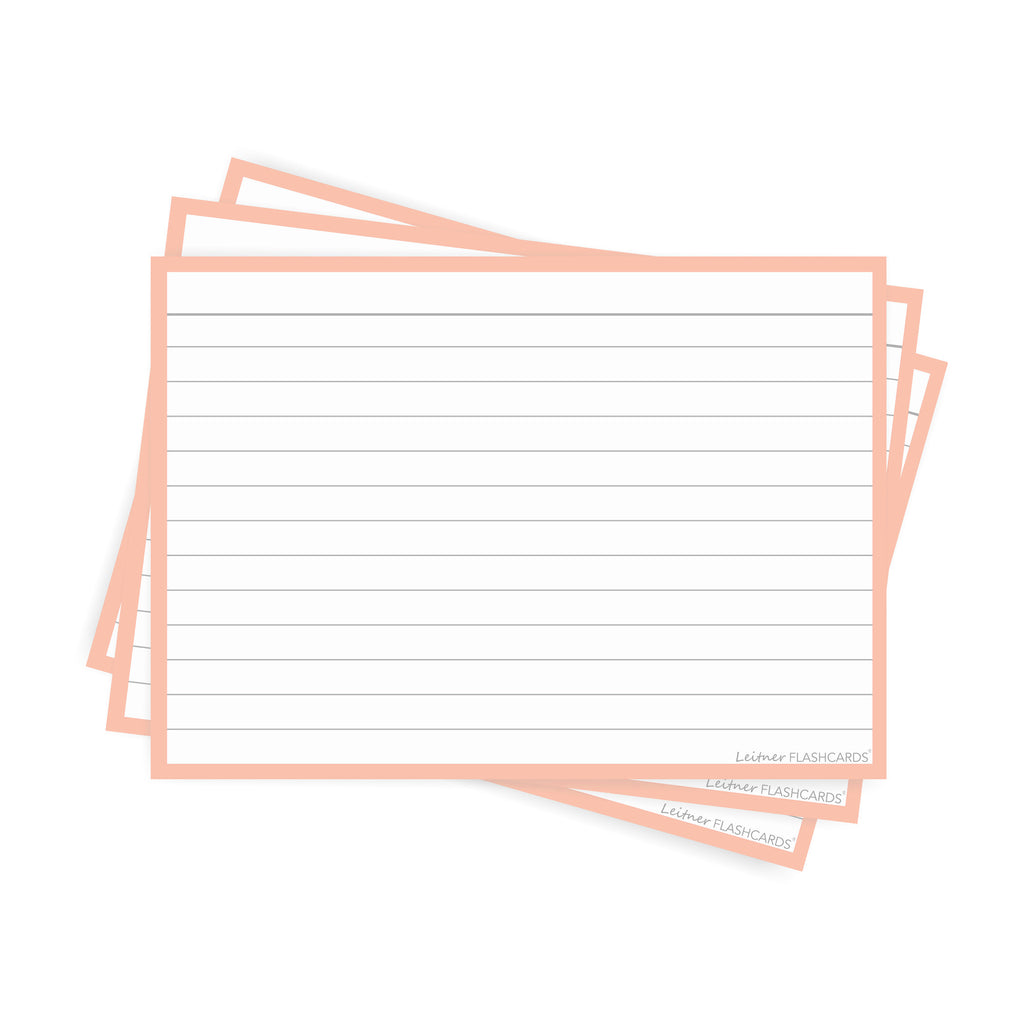 Leitner Flashcards A6 Earth Lined pink
