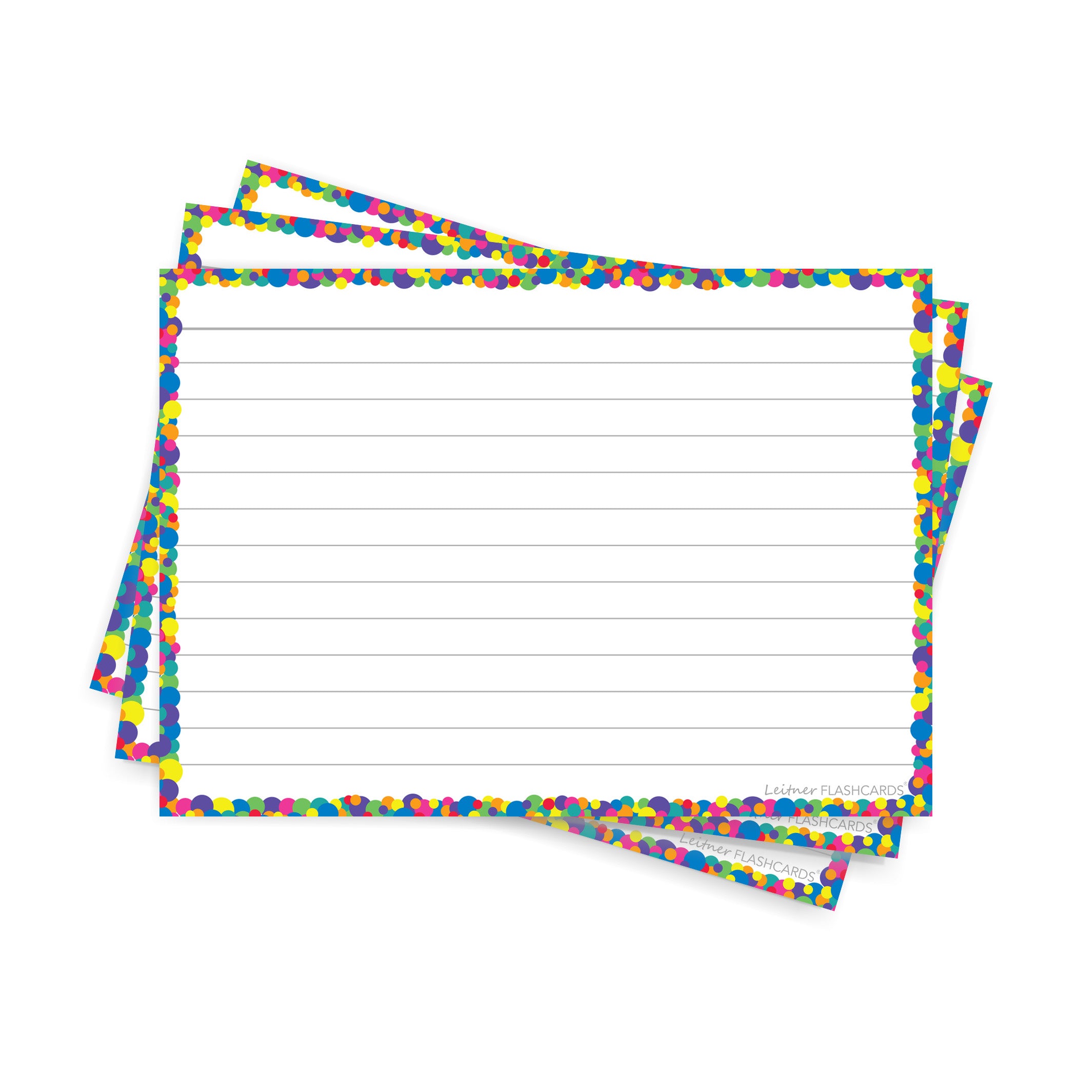 Leitner Flashcards A6 Lined Confetti
