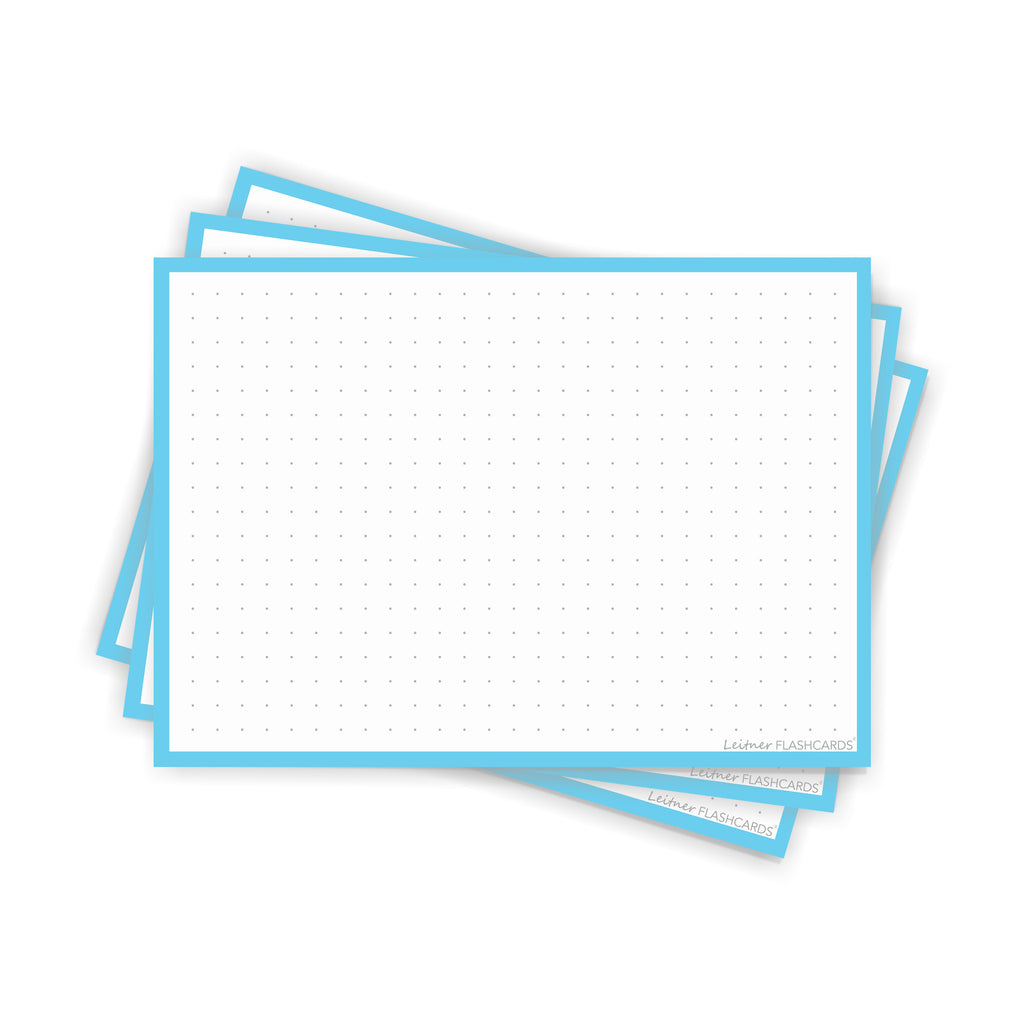 Leitner Flashcards A6 Pastel Dotted blue