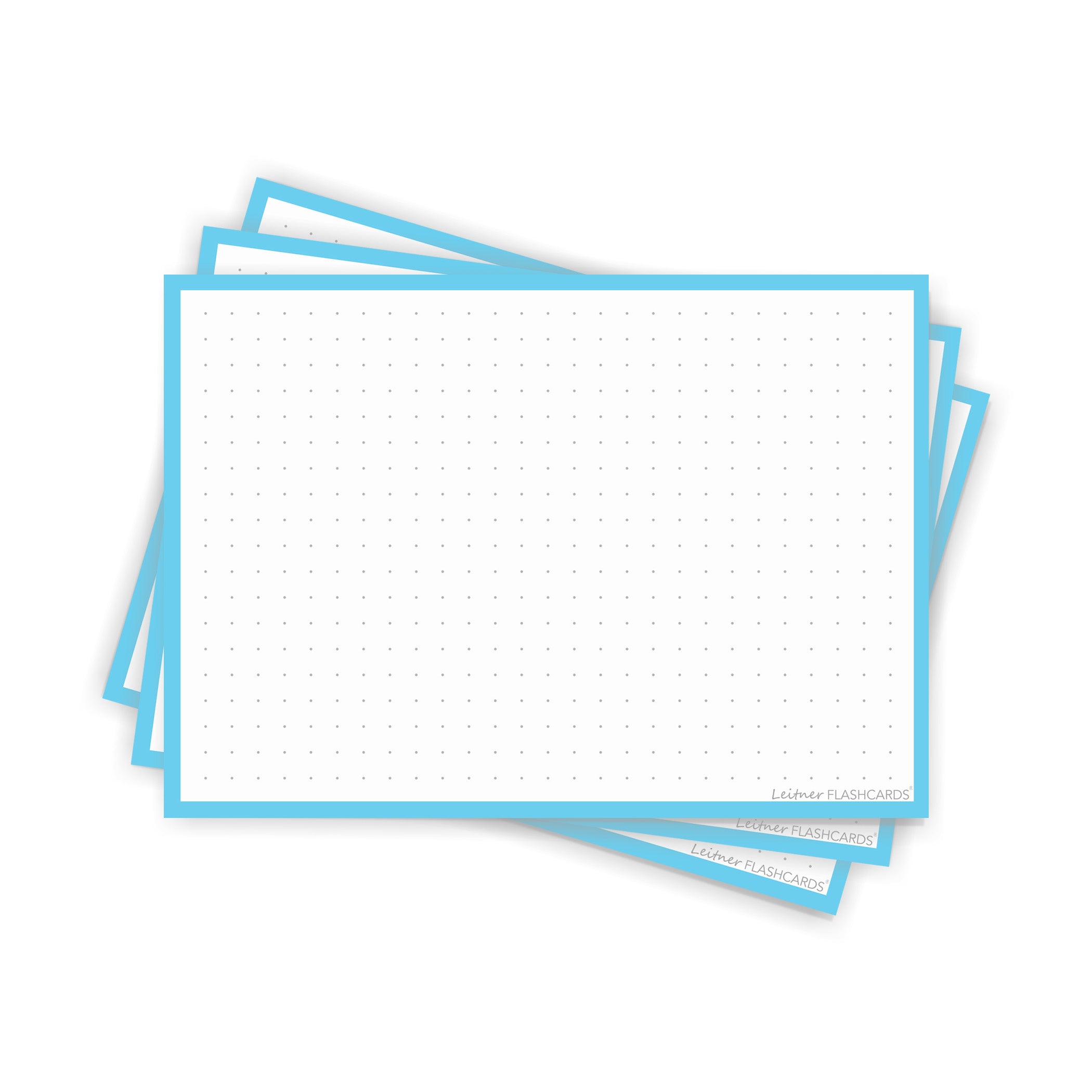 Leitner Flashcards A6 Pastel Dotted blue