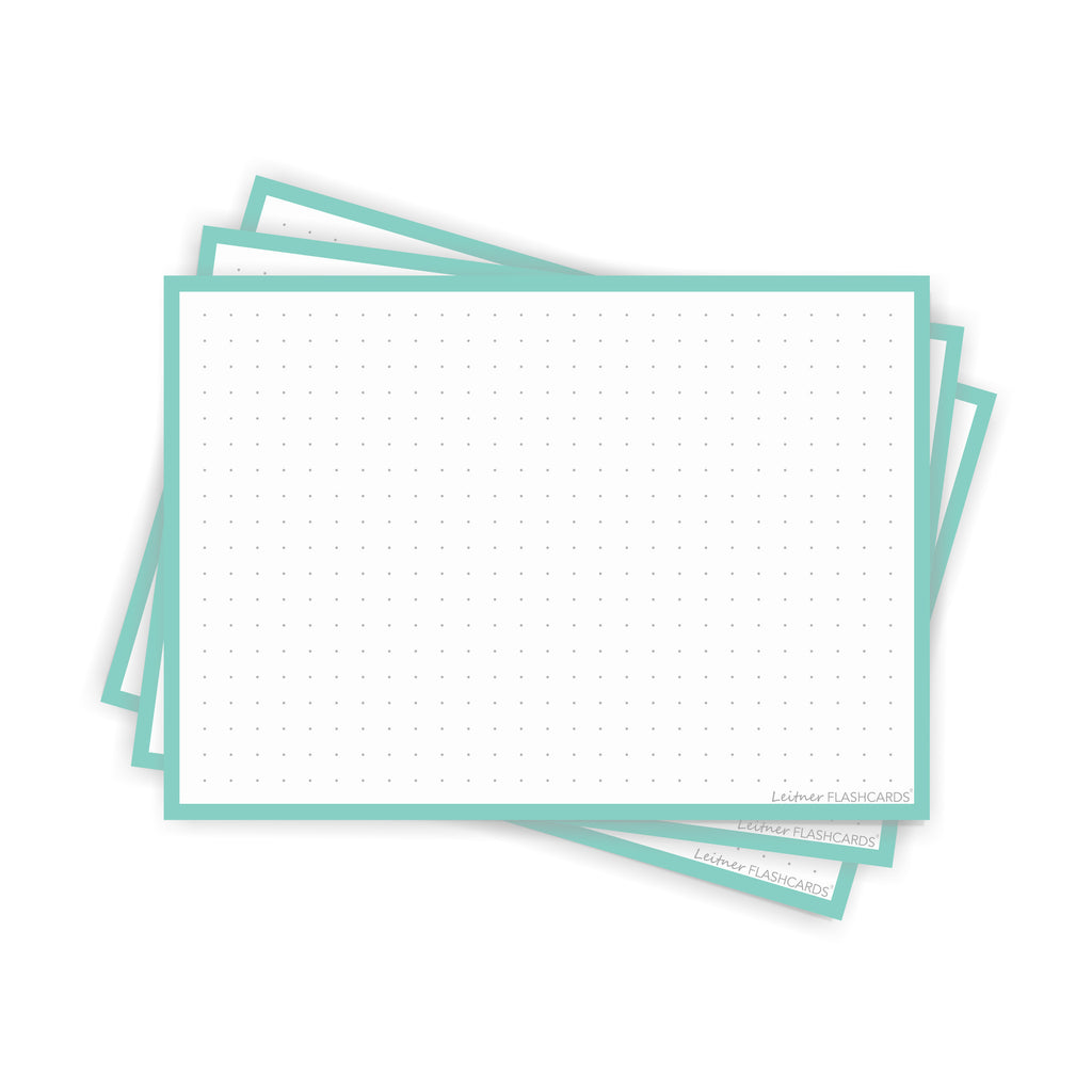 Leitner Flashcards A6 Pastel Dotted green