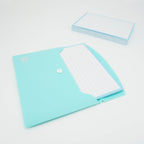 Leitner Flashcards A6 Pastel Lined blue in document holder