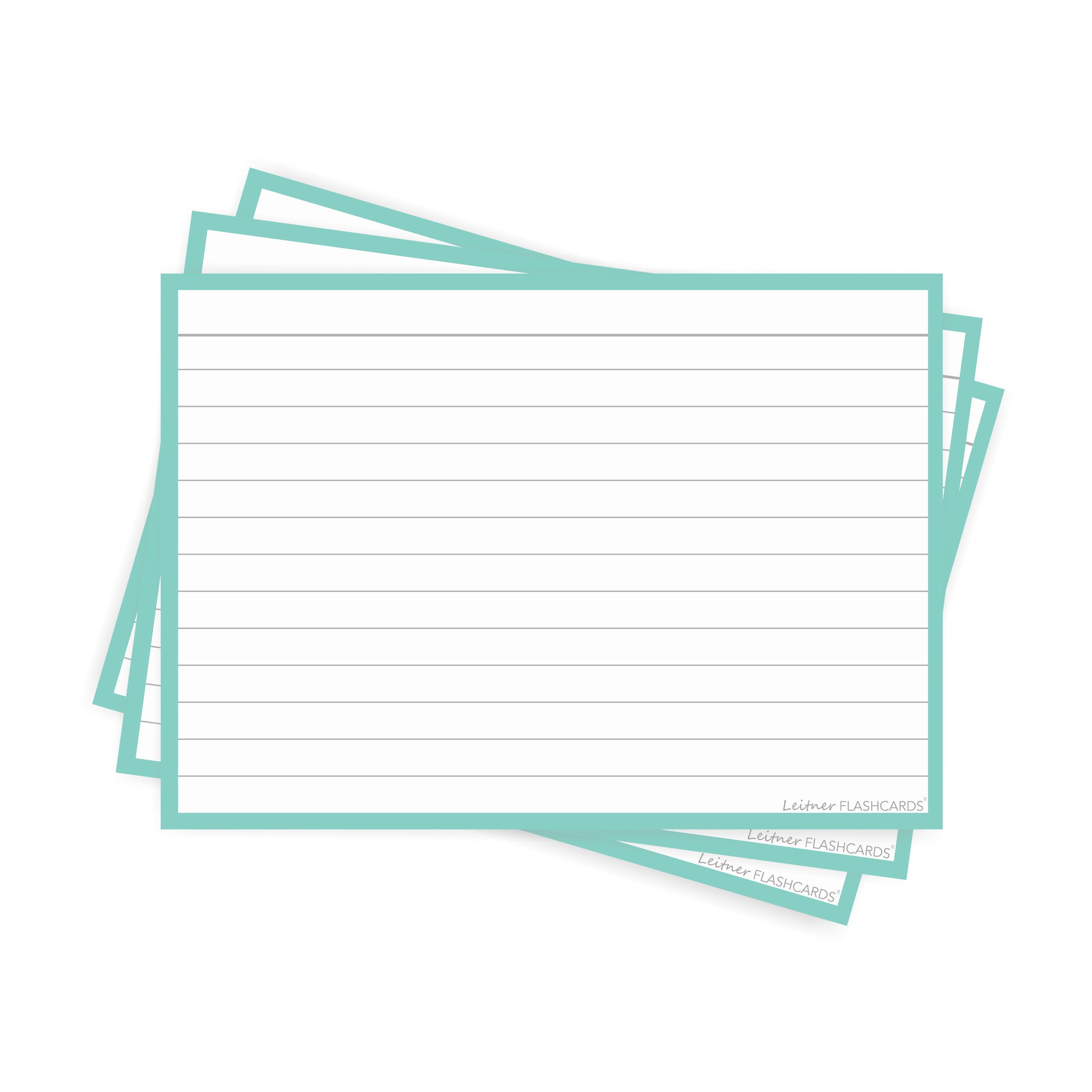 Leitner Flashcards A6 Pastel Lined green