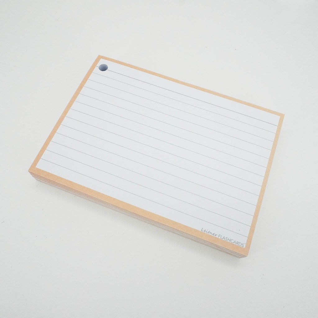 Leitner Flashcards A6 Pastel Lined orange 5