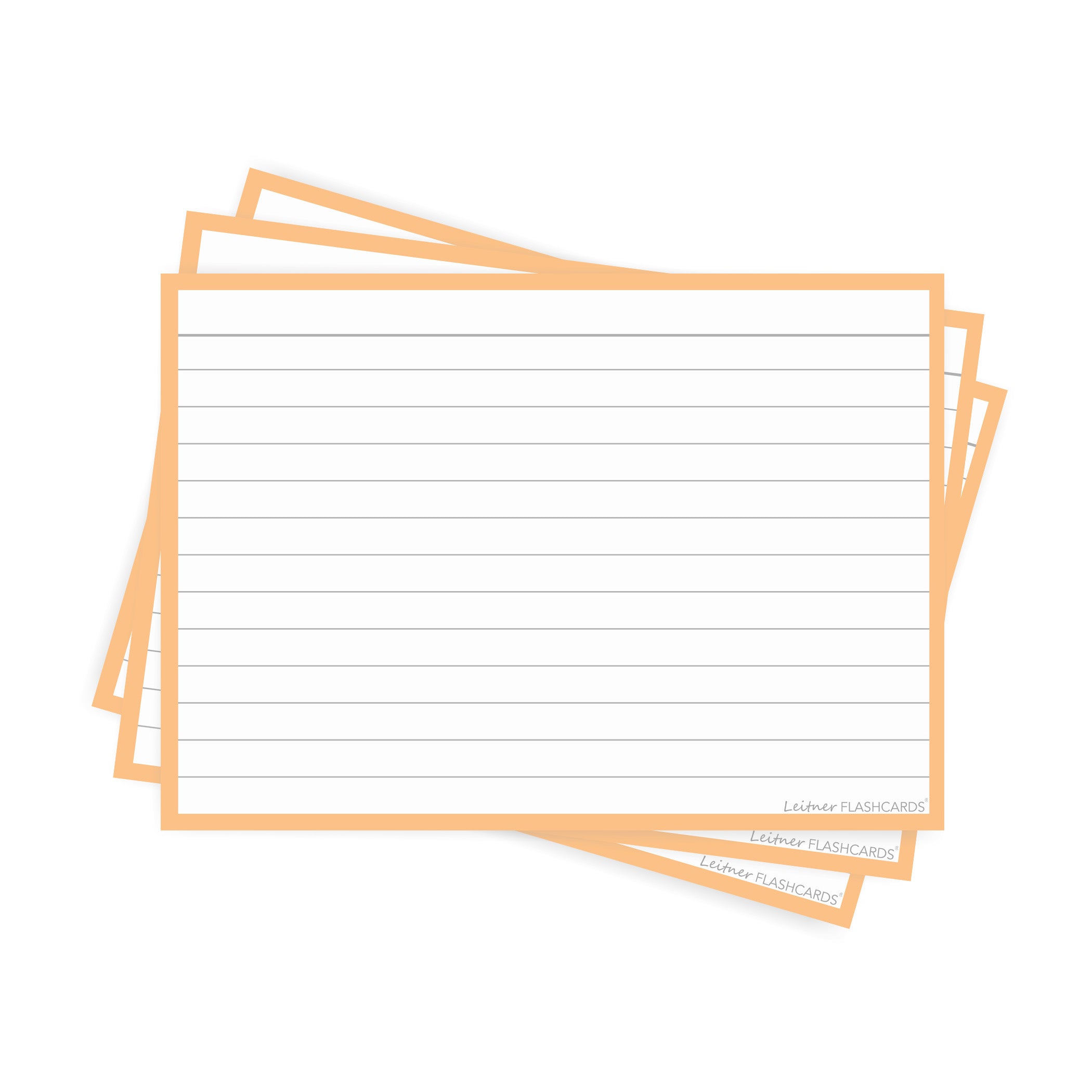 Leitner Flashcards A6 Pastel Lined orange