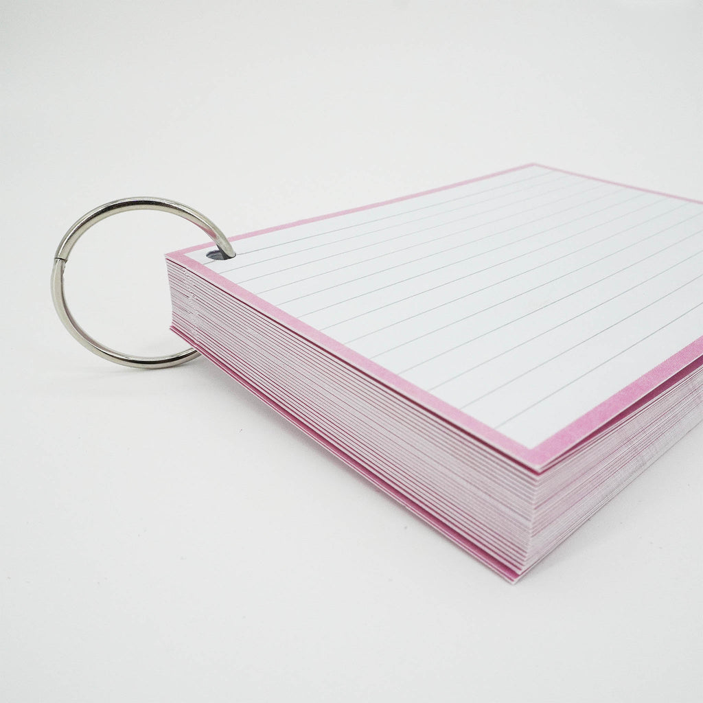 Leitner Flashcards A6 Pastel Lined pink 6