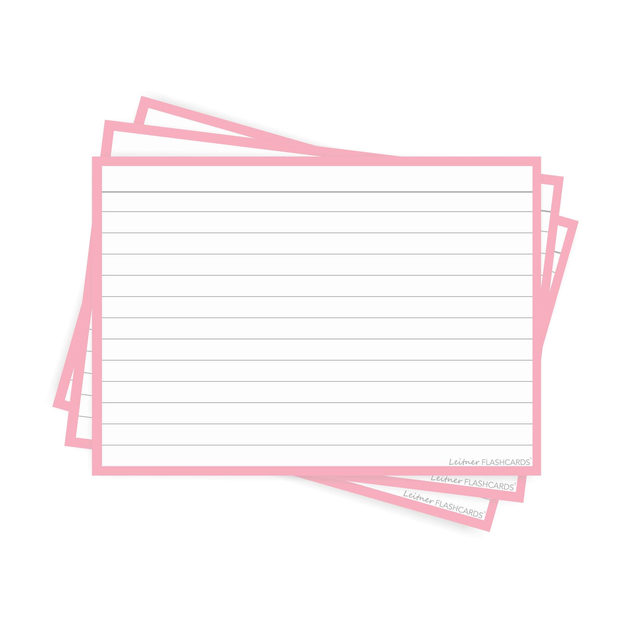 Leitner Flashcards A6 Pastel Lined pink