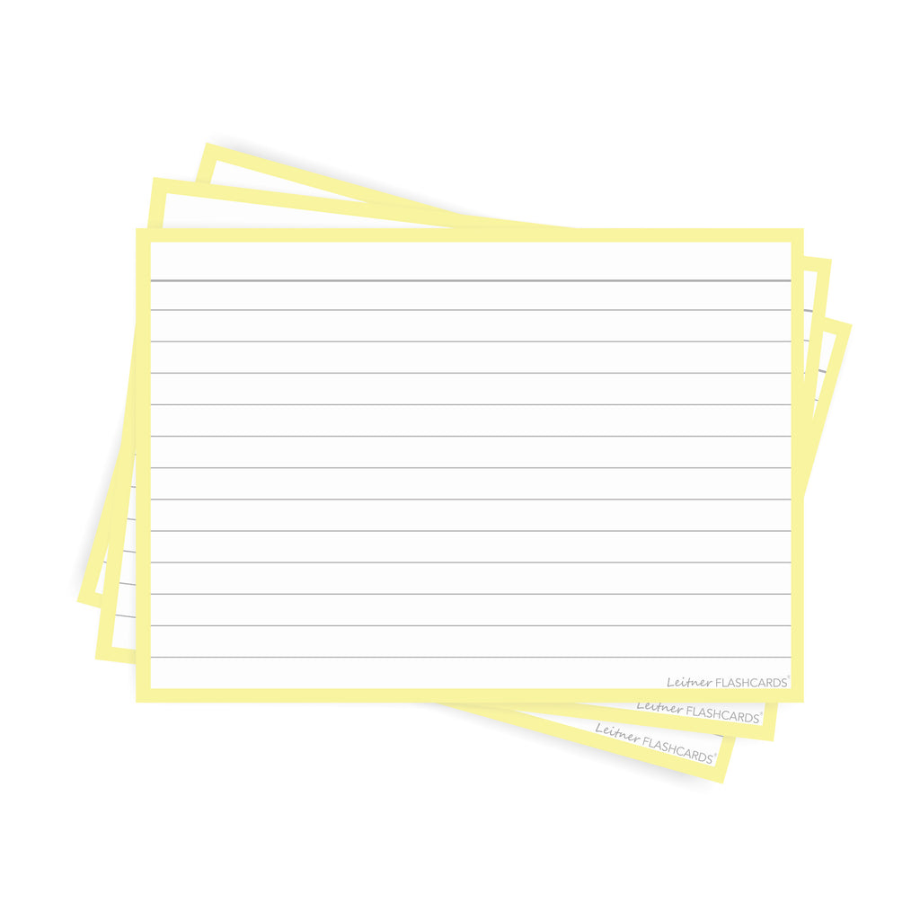 Leitner Flashcards A6 Pastel Lined yellow