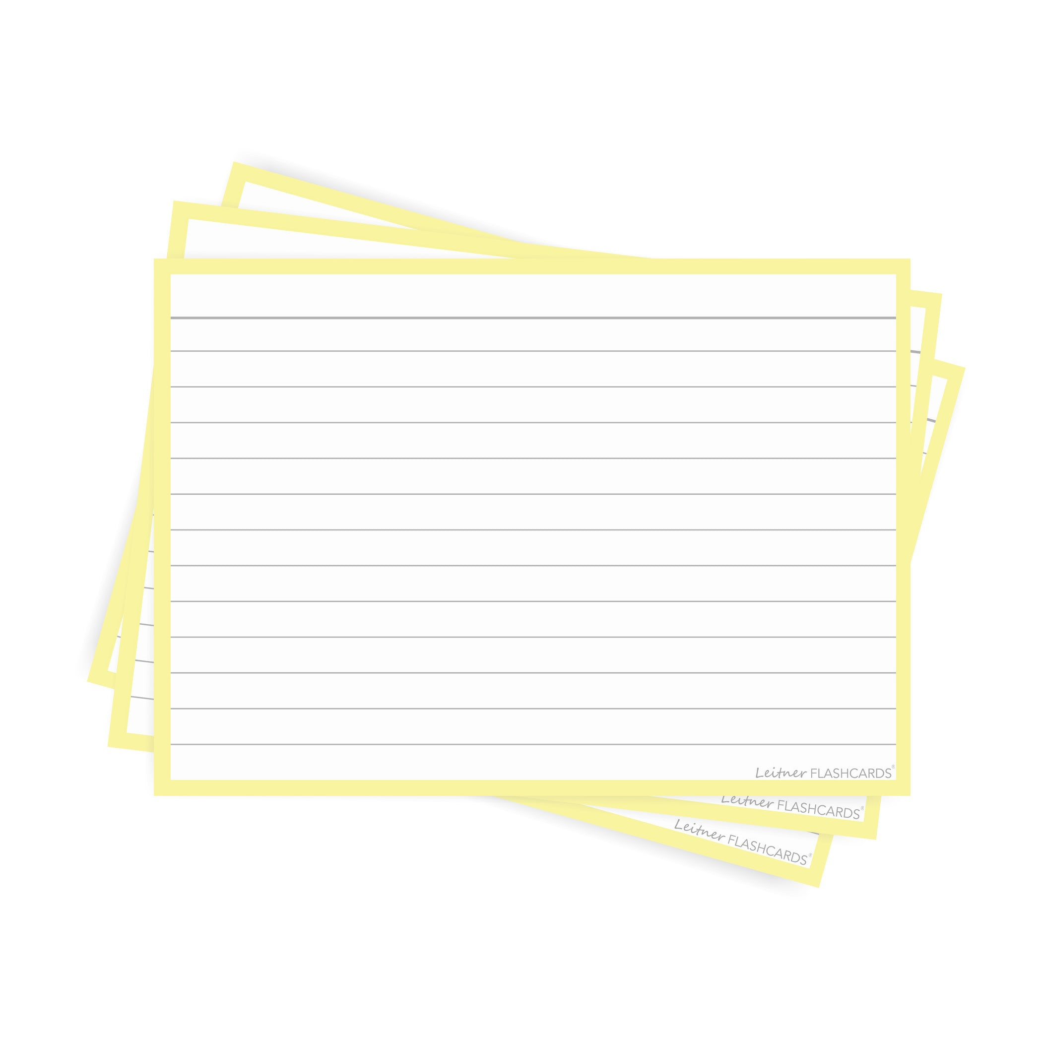 Leitner Flashcards A6 Pastel Lined yellow