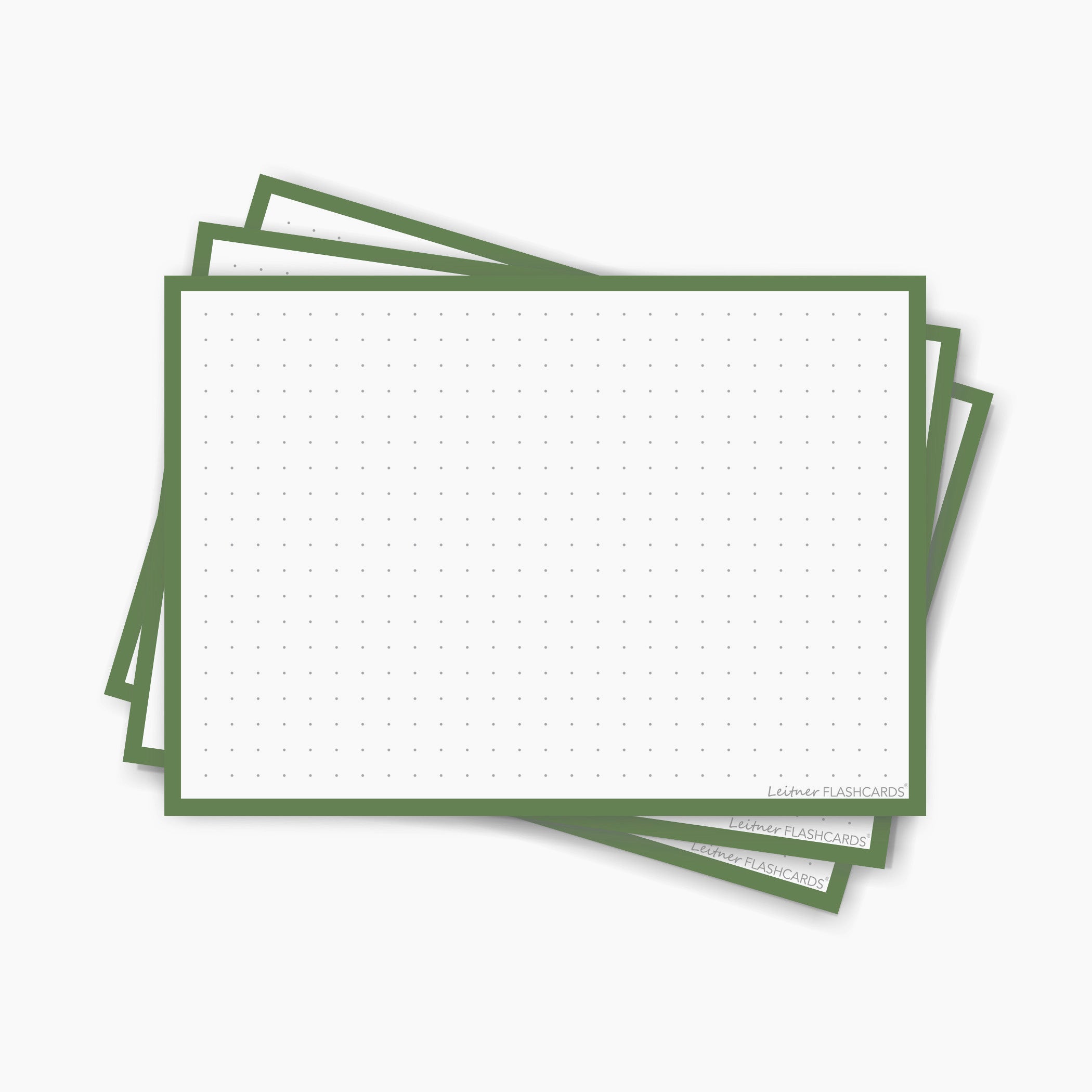 Leitner Flashcards A6 Retro Dotted green