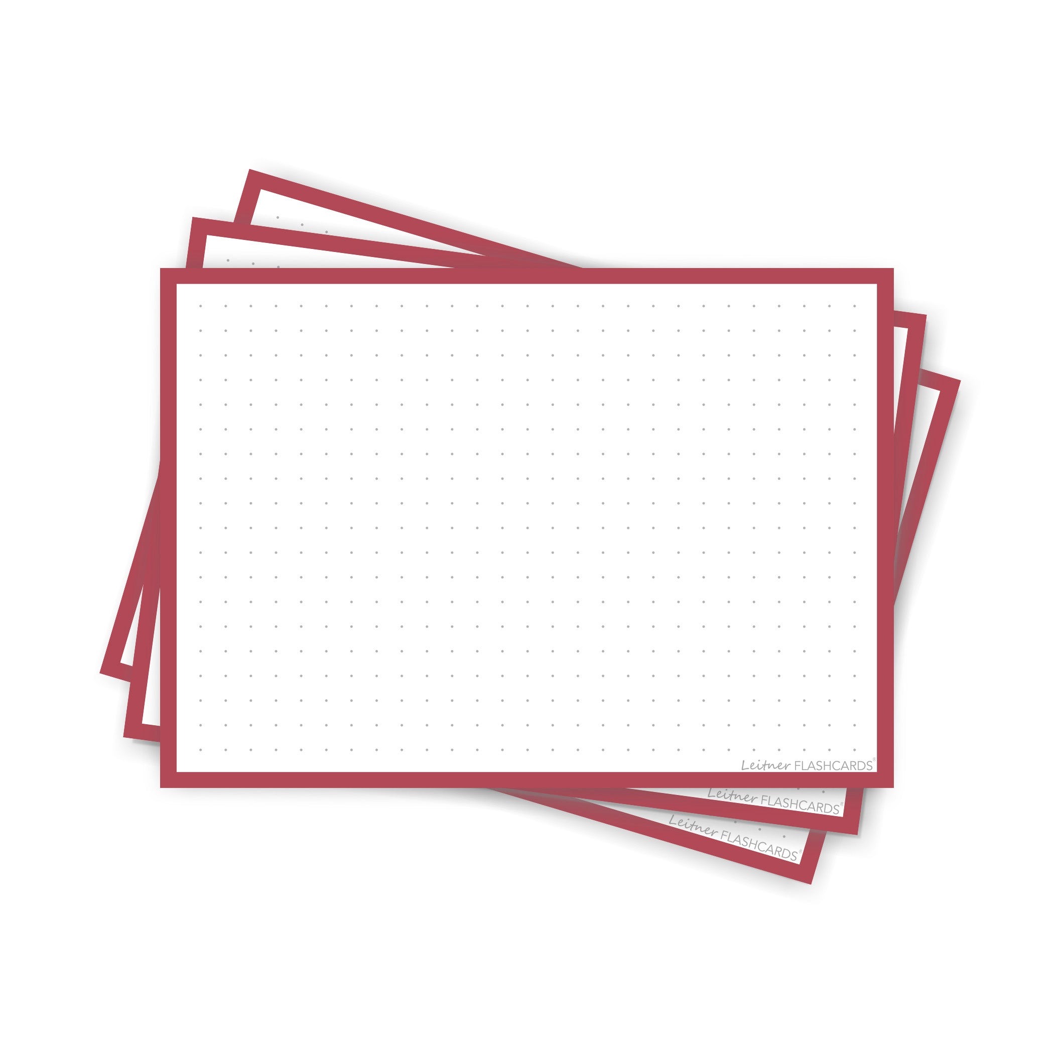 Leitner Flashcards A6 Retro Dotted red