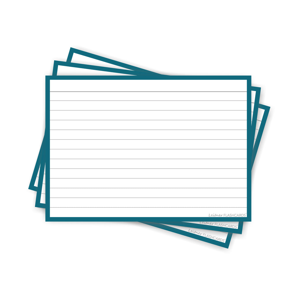 Leitner Flashcards A6 Retro Lined blue