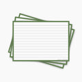 Leitner Flashcards A6 Retro Lined green