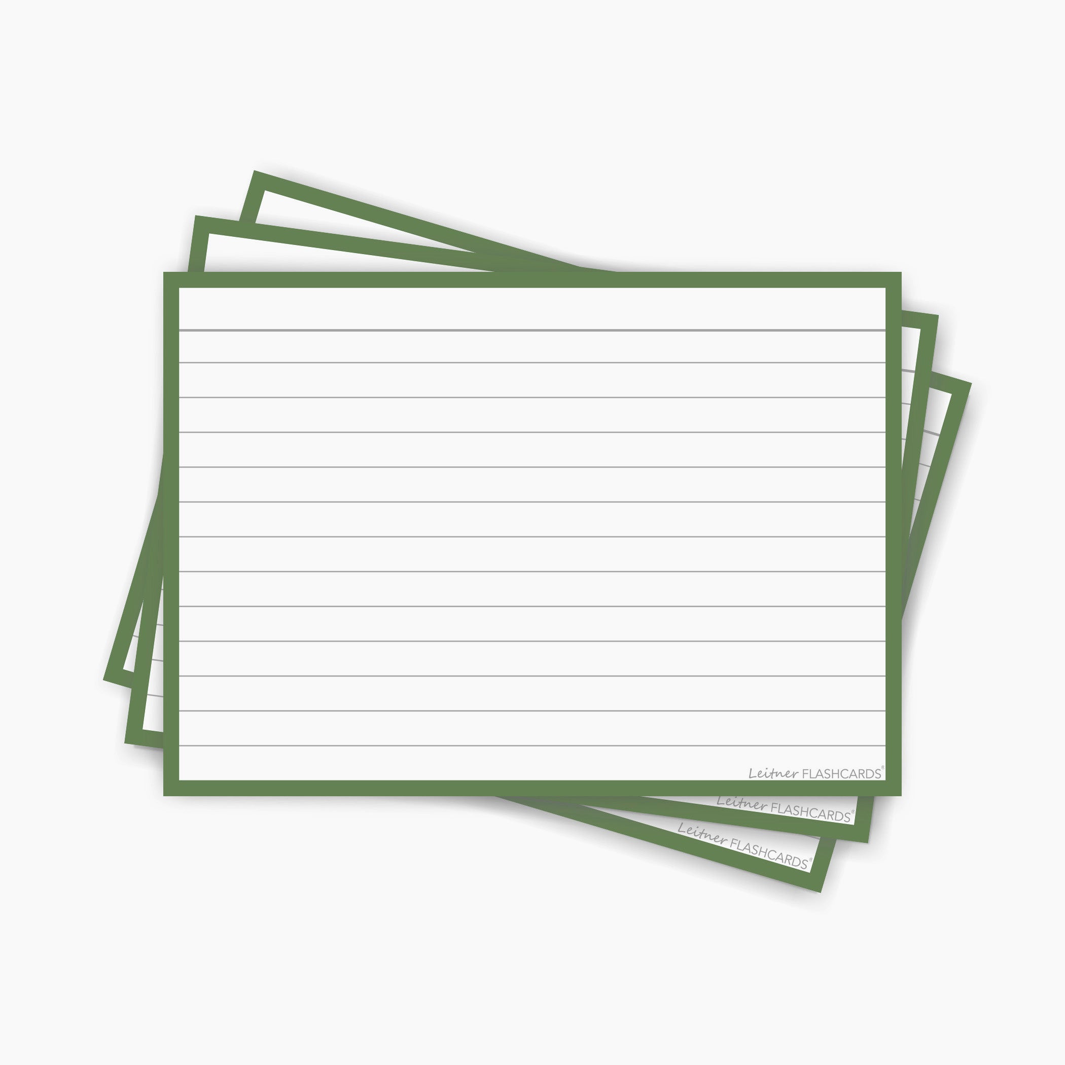 Leitner Flashcards A6 Retro Lined green