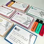 Leitner Flashcards A6 Retro Lined green
