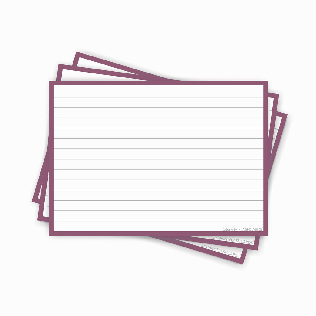 Leitner Flashcards A6 Retro Lined purple