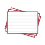Leitner Flashcards A6 Retro Lined red