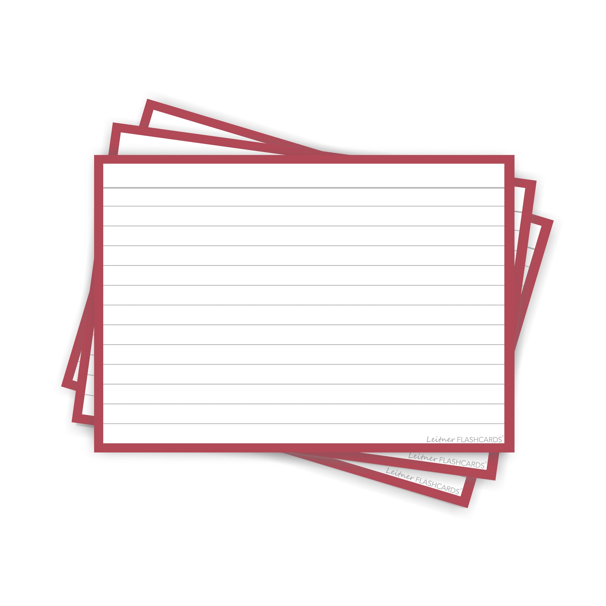 Leitner Flashcards A6 Retro Lined red