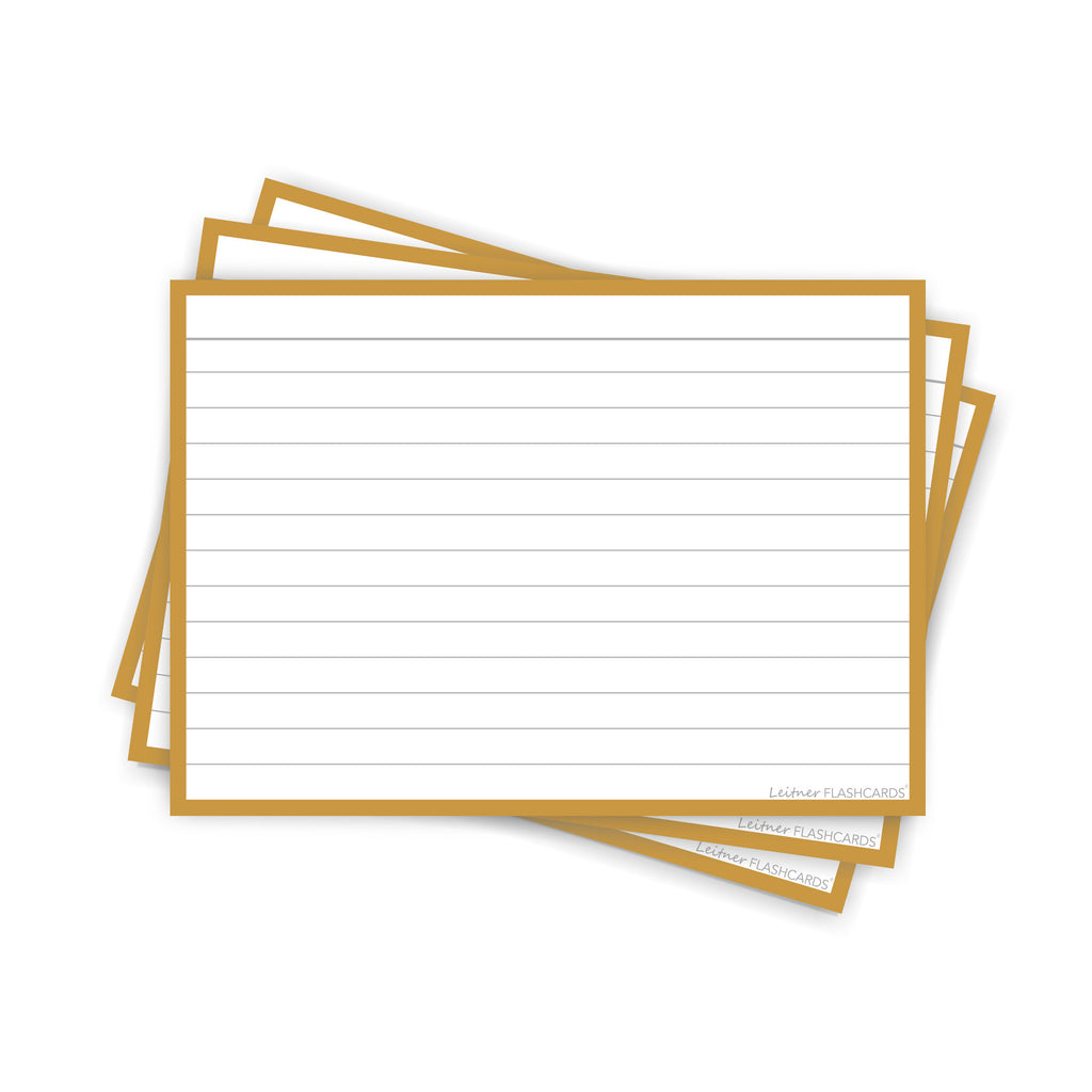 Leitner Flashcards A6 Retro Lined yellow