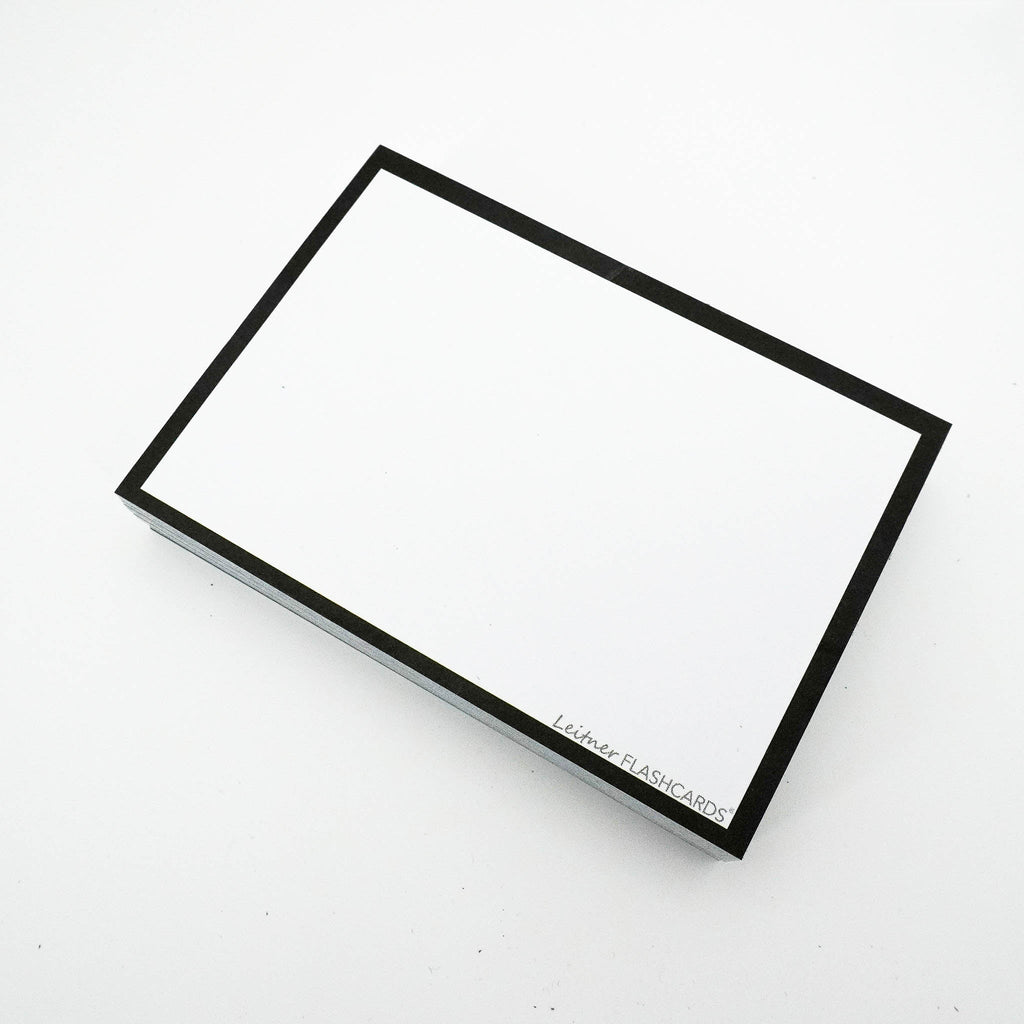 Leitner Flashcards A7 Classic Blank black border 2