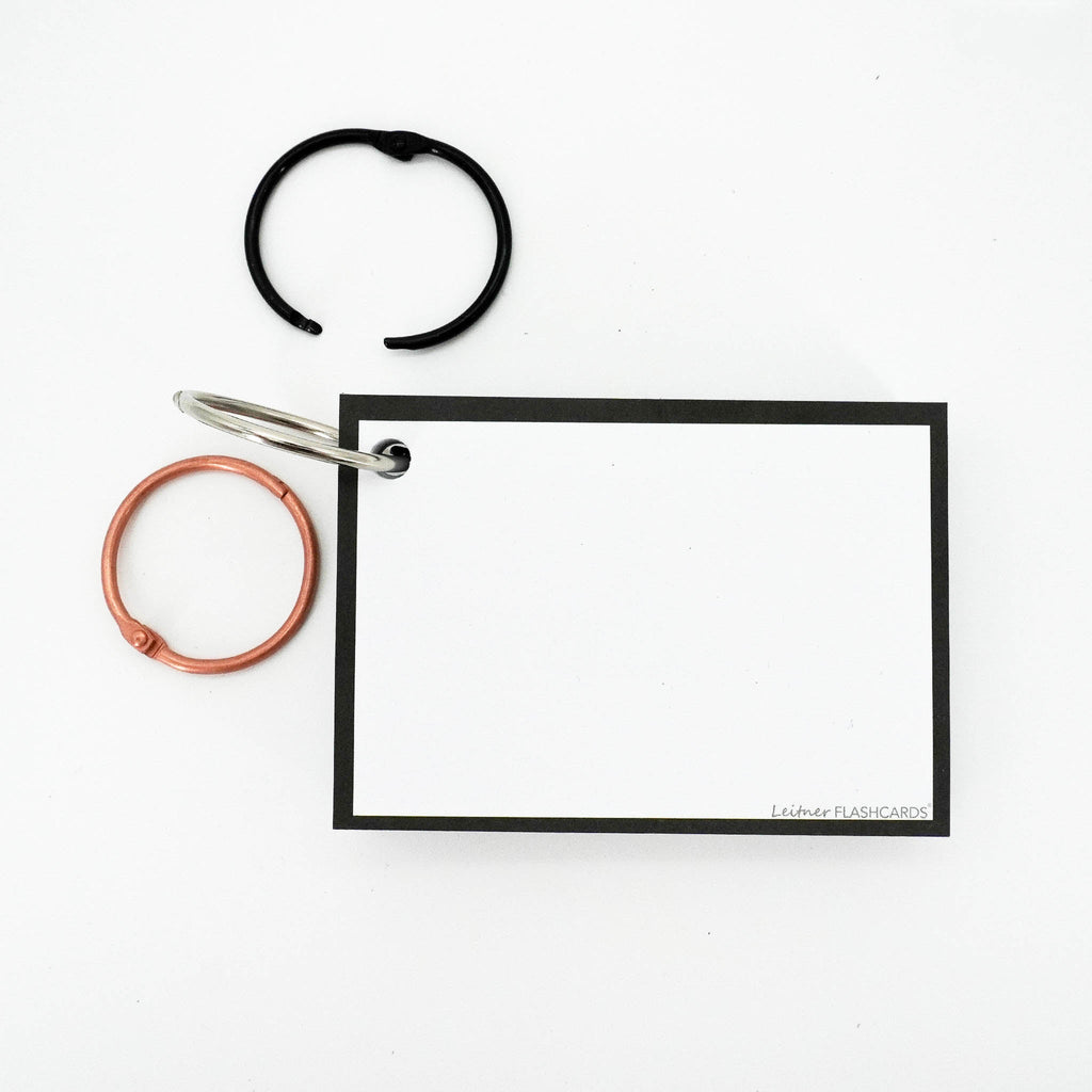 Leitner Flashcards A7 Classic Blank black border 6