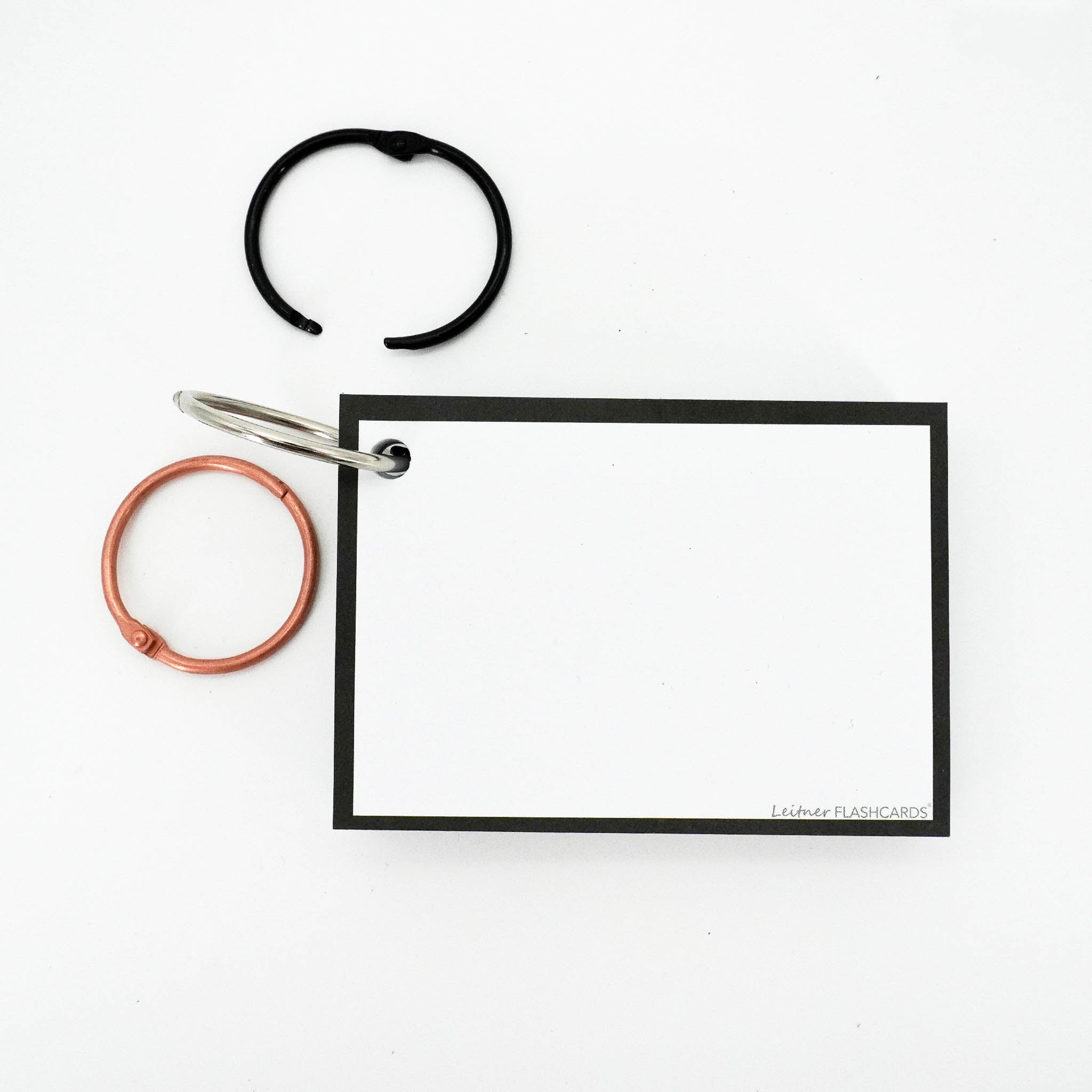 Leitner Flashcards A7 Classic Blank black border 6