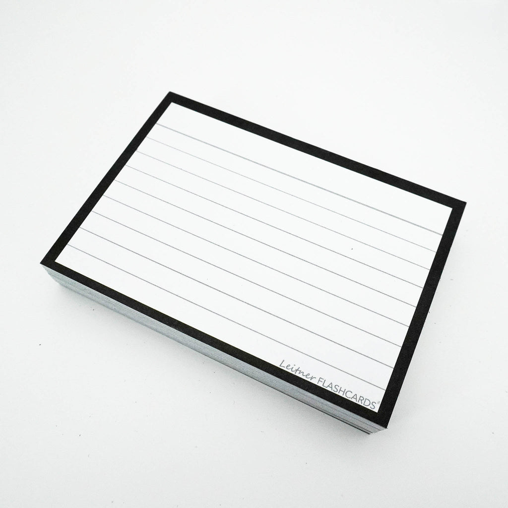 Leitner Flashcards A7 Classic Lined black 2