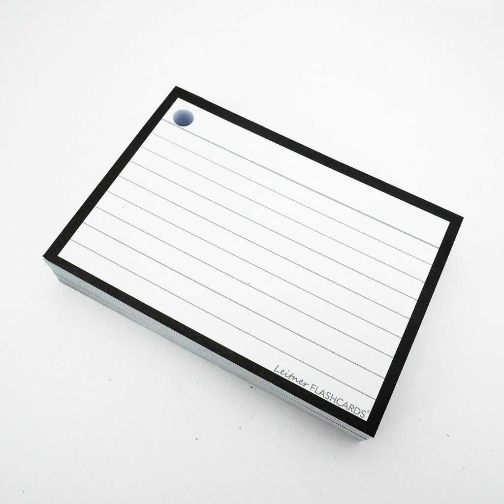 Leitner Flashcards A7 Classic Lined black 4