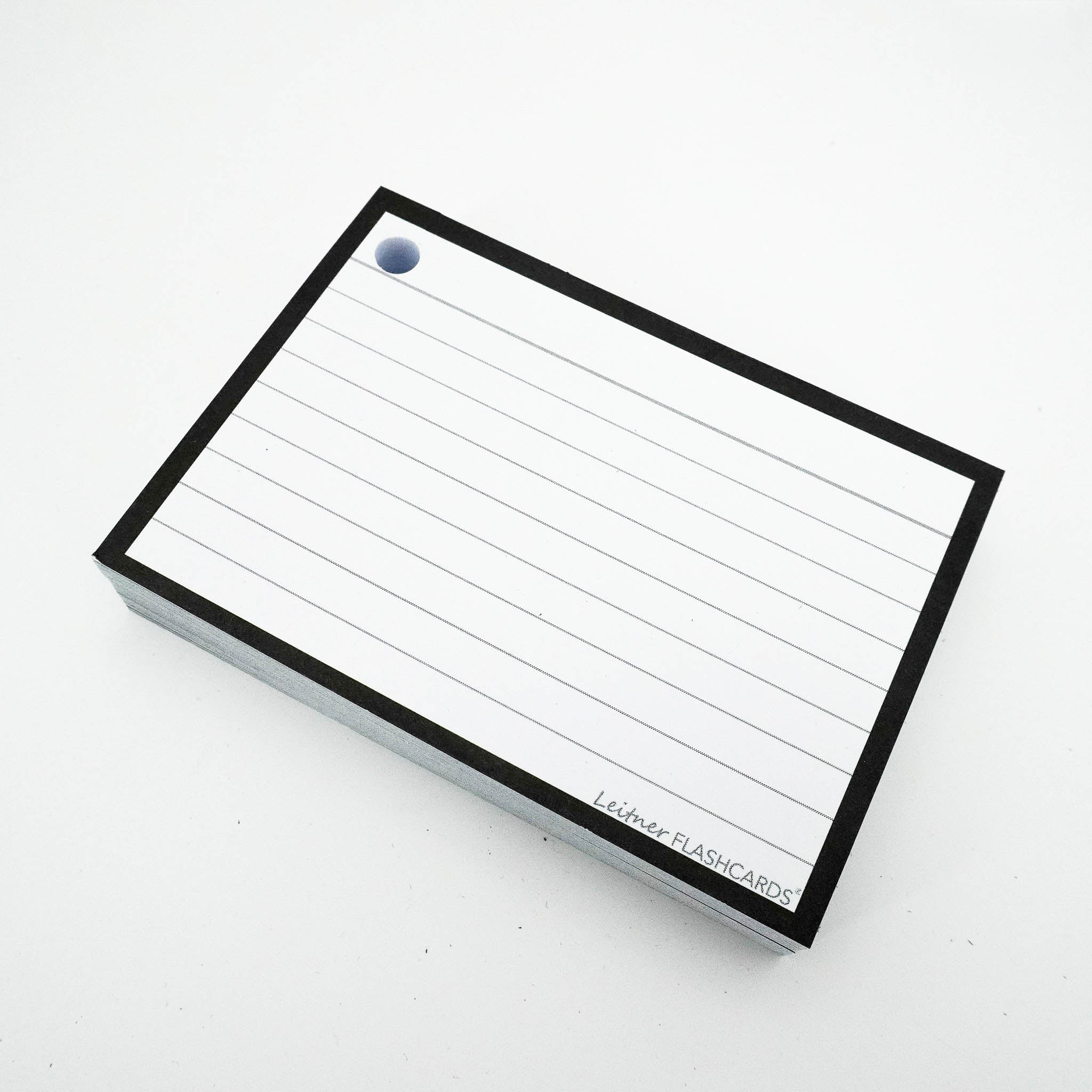 Leitner Flashcards A7 Classic Lined black 4