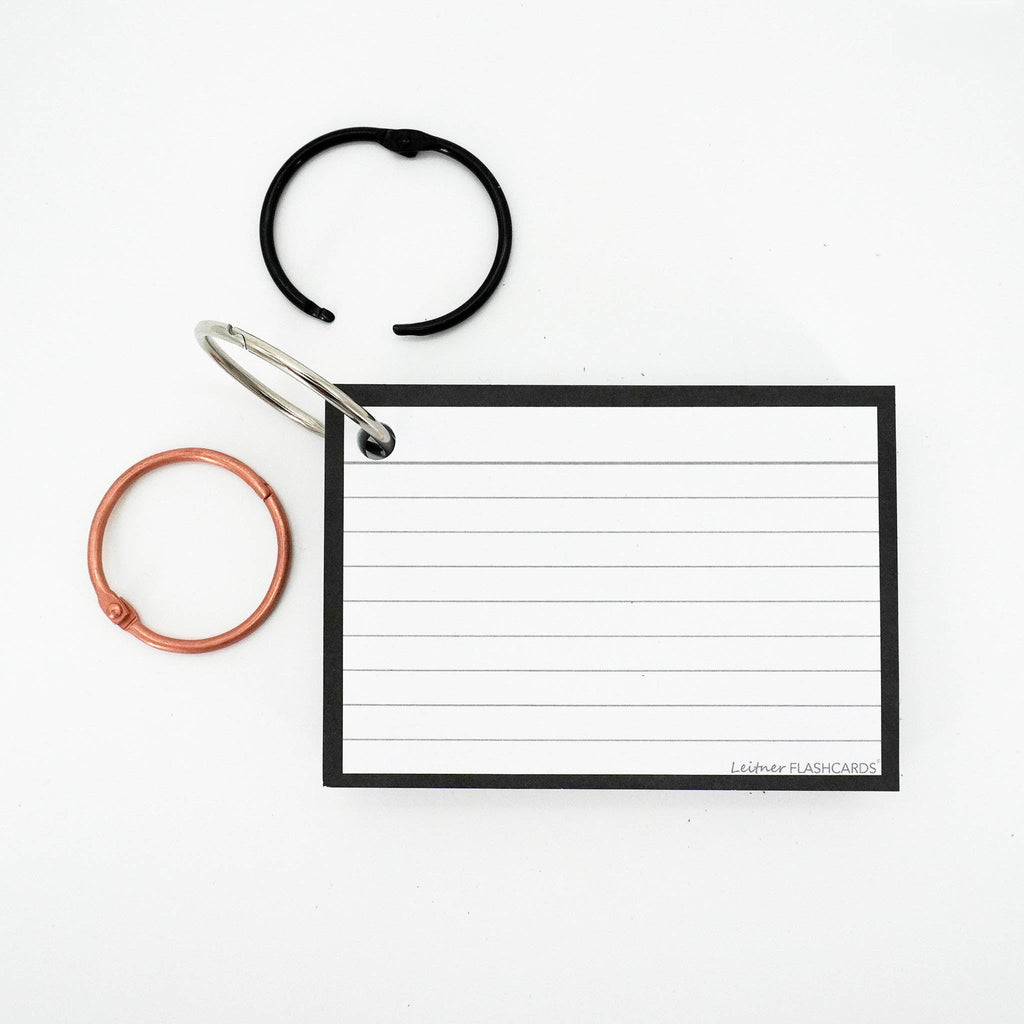 Leitner Flashcards A7 Classic Lined black 6